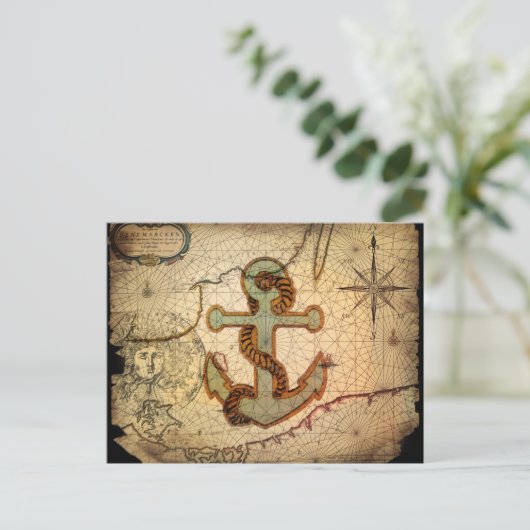  kuststrand  anker briefkaart (Staand voorkant)