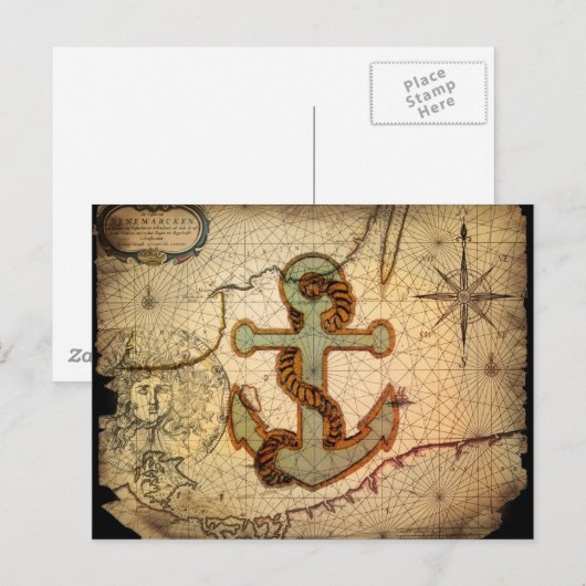  kuststrand  anker briefkaart (Voorkant / Achterkant)