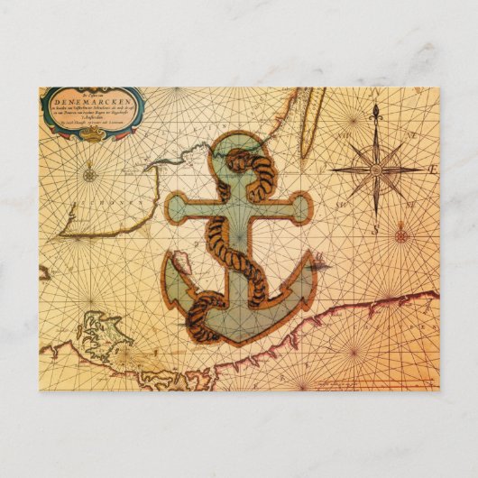  kuststrand  anker briefkaart (Voorkant)