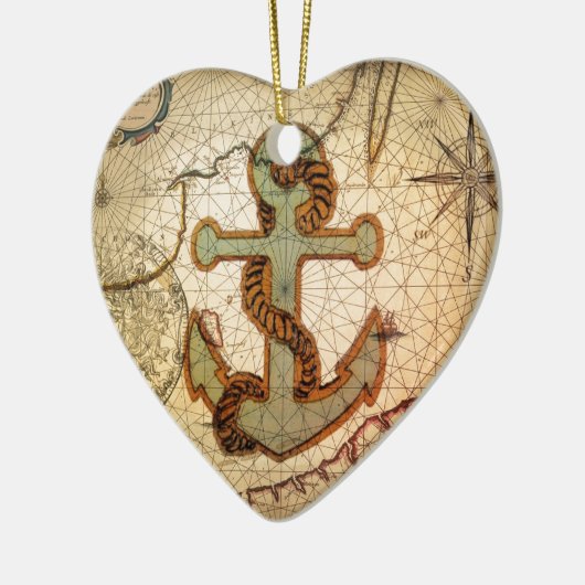  kuststrand  anker keramisch ornament (Links)