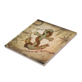 kuststrand anker tegeltje (Zijkant)