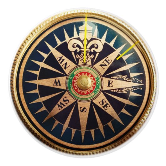 kuststrand antiek kompas keramische knop (Voorkant)