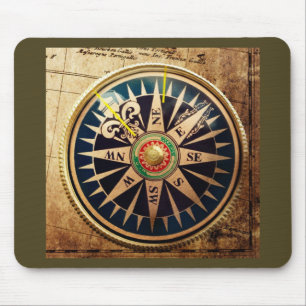 kuststrand antiek kompas muismat