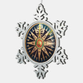 kuststrand antiek kompas tin sneeuwvlok ornament (Rechts)
