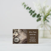 kuststrand antiek kompas visitekaartje (Staand voorkant)