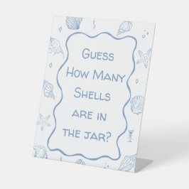 Kuststrand Baby Shower Raad Hoeveel Schelpen  Reclamebord Met Voetstuk