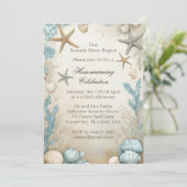 Kuststrand Beige Zand Housewarming Feestje Kaart (Staand voorkant)