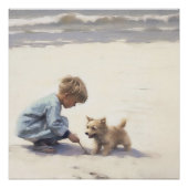 Kuststrand beste vrienden landschap perfect poster (Voorkant)