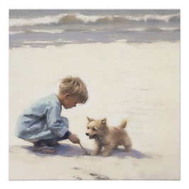 Kuststrand beste vrienden landschap perfect poster