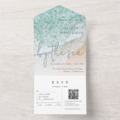 Kuststrand Bestemming QR Code RSVP Bruiloft All In One Uitnodiging (Binnen)