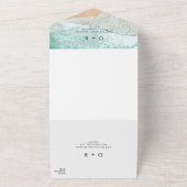 Kuststrand Bestemming QR Code RSVP Bruiloft All In One Uitnodiging (Buitenkant)