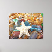 Kuststrand Blauw Zee Glaskunst Prints Canvas (Voorkant)