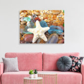 Kuststrand Blauw Zee Glaskunst Prints Canvas (Insitu (Woonkamer))