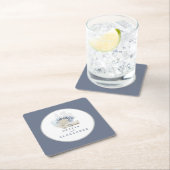 Kuststrand blauwe zeeschelp bruiloft kartonnen onderzetters (Insitu)