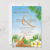 Kuststrand bruiloft kaart (Voorkant)