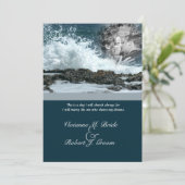 Kuststrand bruiloft kaart (Staand voorkant)