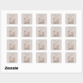 Kuststrand bruiloft | Zachte neutrale Boho gunst Vierkante Sticker (Vel)