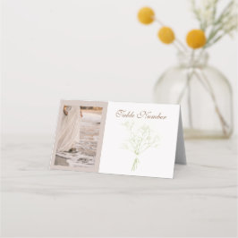 Kuststrand Bruiloft | Zachte Neutrale Boho Tafel Plaatskaartje
