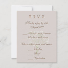 Kuststrand bruiloft | Zachte neutrale kleur RSVP Kaartje