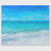 Kuststrand Decor Blauwgroen Aqua Turquoise Blue Cadeaupapier (Vlak)