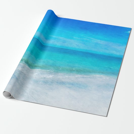 Kuststrand Decor Blauwgroen Aqua Turquoise Blue Cadeaupapier (Uitgerold)
