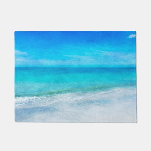 Kuststrand Decor Blauwgroen Aqua Turquoise Blue Deurmat (Voorkant)