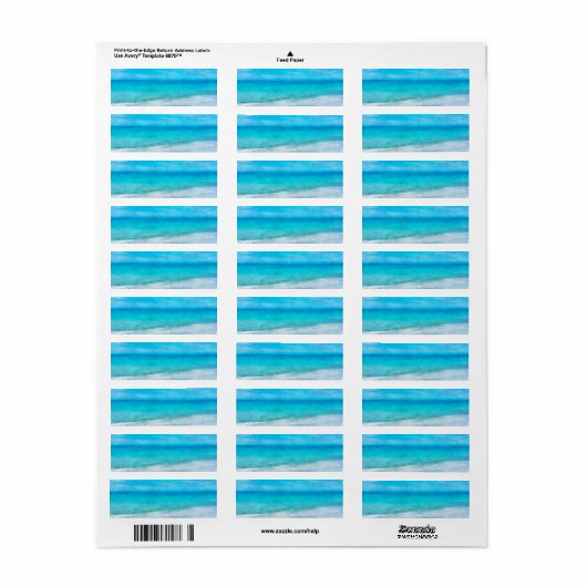 Kuststrand Decor Blauwgroen Aqua Turquoise Blue Etiket (Full Sheet)