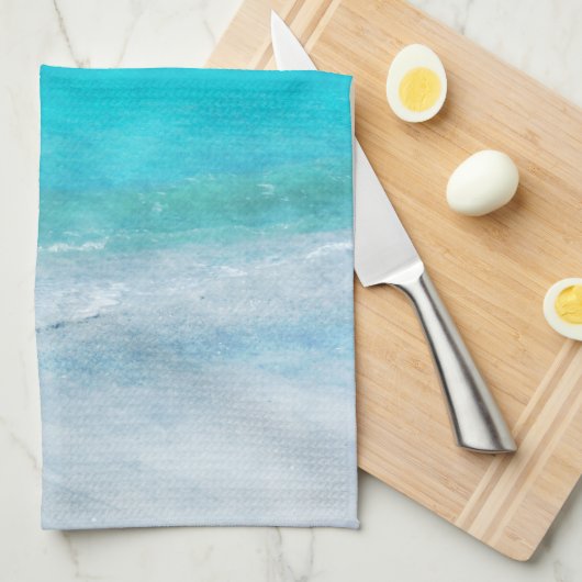 Kuststrand Decor Blauwgroen Aqua Turquoise Blue Theedoek (Quarter Fold)