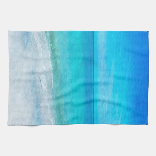 Kuststrand Decor Blauwgroen Aqua Turquoise Blue Theedoek (Horizontaal)