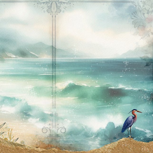 Kuststrand Decoupage Junk Journal Scrapbook (Coastal Beach Decoupage Junk Journal Scrapbook Paper)