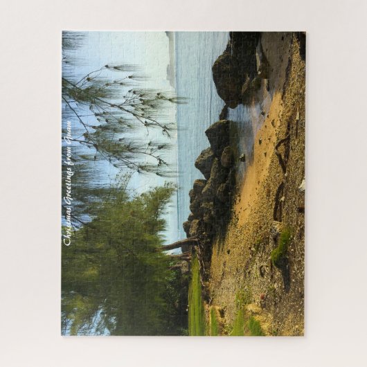 Kuststrand Guam. kerstcadeautjes Legpuzzel (Verticaal)