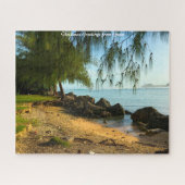 Kuststrand Guam. kerstcadeautjes Legpuzzel (Horizontaal)