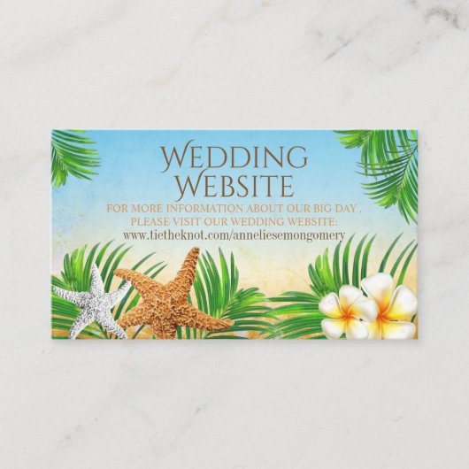 Kuststrand - Huwelijkswebsite Informatiekaartje (Voorkant)