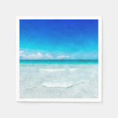 Kuststrand in de Blauwgroen Aqua Turquoise Blue Servet (Voorkant)