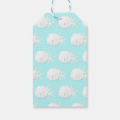 Kuststrand Kerstmis Aqua Blue Cadeaulabel (Achterkant)