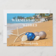 Kuststrand kerstvakantiekaart