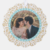 Kuststrand Koraalrif nautisch 2 aangepaste foto's Ornament Kaart (Achterkant)