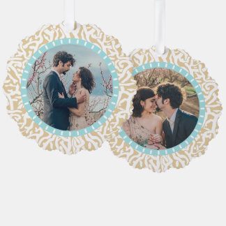 Kuststrand Koraalrif nautisch 2 aangepaste foto's Ornament Kaart