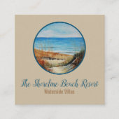 Kuststrand Kunstvakantie Vierkante Visitekaartje (Voorkant)