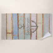 Kuststrand Kustdoornautical Weathered Summer Beach Strandlaken (Voorkant)