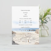 Kuststrand Labyrint door de oceaan bruiloft Kaart (Staand voorkant)