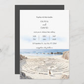 Kuststrand Labyrint door de oceaan bruiloft Kaart (Voorkant / Achterkant)