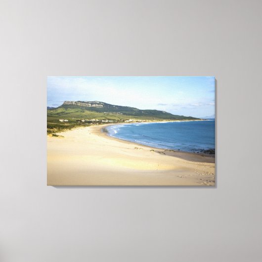Kuststrand langs de kust nabij Tarifa Canvas Afdruk (Voorkant)