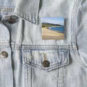 Kuststrand langs de kust nabij Tarifa Vierkante Button 5,1 Cm (In situ)