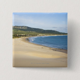 Kuststrand langs de kust nabij Tarifa Vierkante Button 5,1 Cm