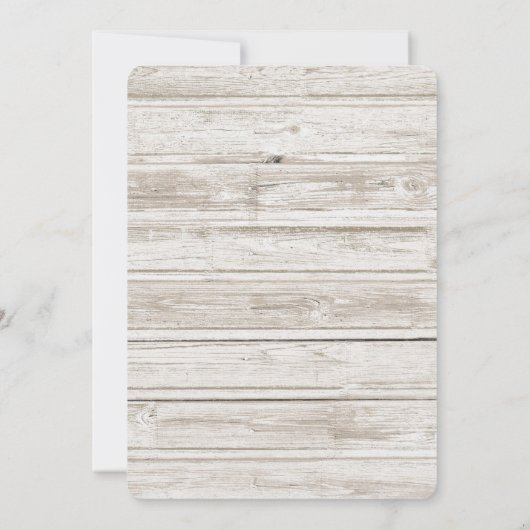 Kuststrand met bruiloft op zee save the date (Achterkant)