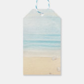 Kuststrand met een Gevist huwelijk Cadeaulabel (Achterkant)