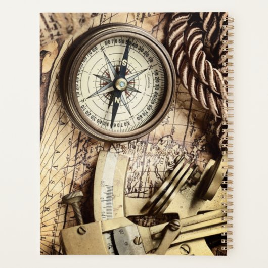  kuststrand nautisch antiek kompas planner (Achterkant)