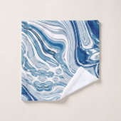 kuststrand nautische golven waterverf blauwe zwemm bad handdoek (Wasdoekje)