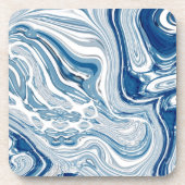 kuststrand nautische golven waterverf blauwe zwemm bier onderzetter (Voorkant)